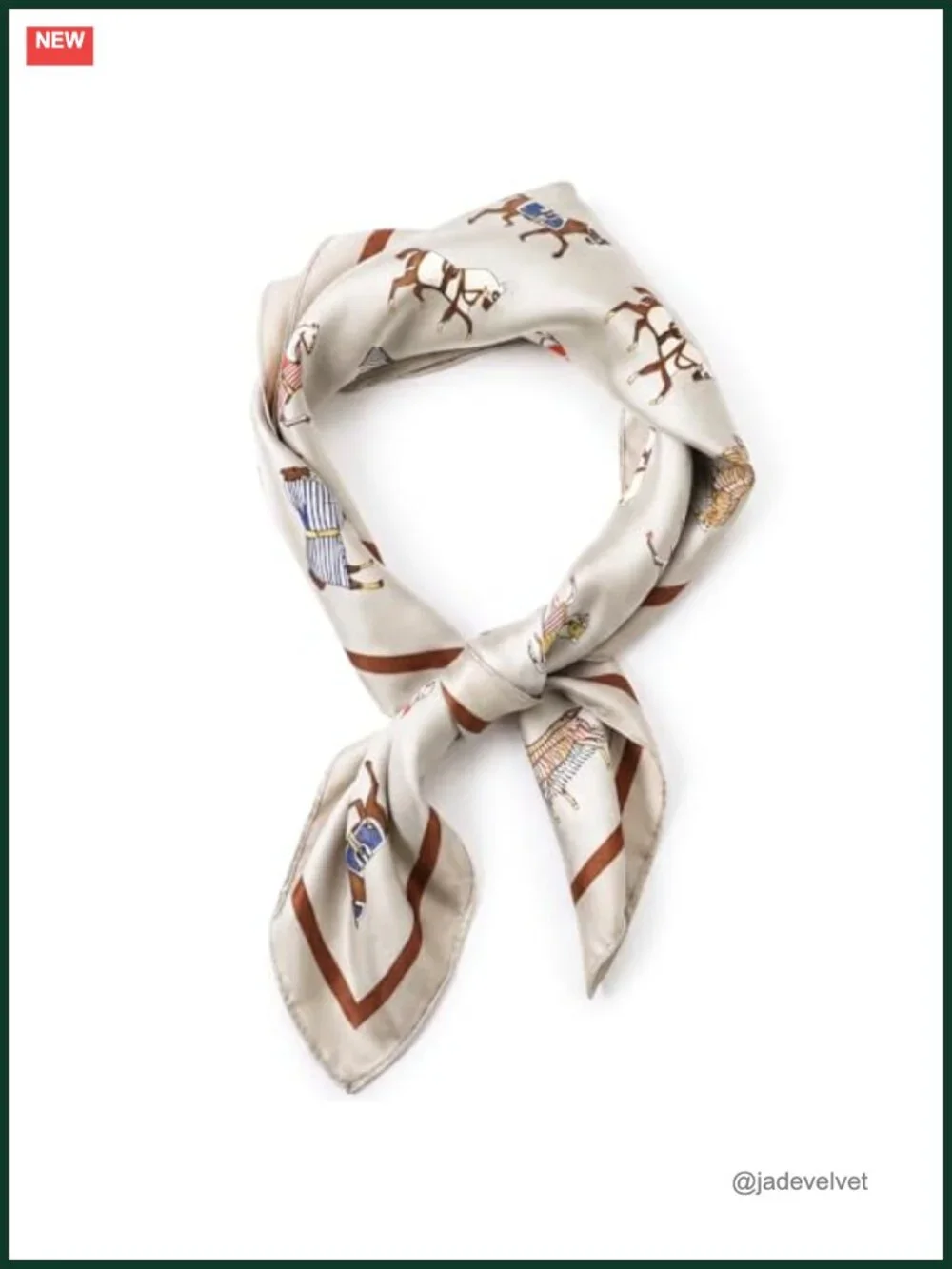 Western Horse Print Square Silk Neck Scarf for Women, Art Silk Bandana Head Wrap